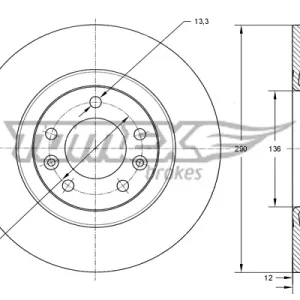 TOMEX Brakes TX 73-68 - Bremsscheibe Neue Ware